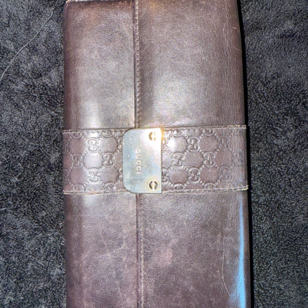 Gucci Dark Brown Leather Clutch